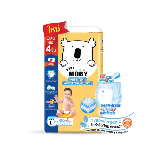 New ! Baby Moby MaxiGel Super Premium Pants L 38+4 Pcs