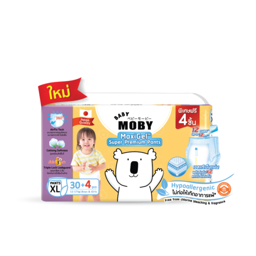 New ! Baby Moby MaxiGel Super Premium Pants XL 30+4 Pcs