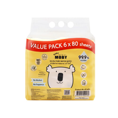 New! 99.9% Pure water wipes 80 sheets ( Value Pack x 6 )